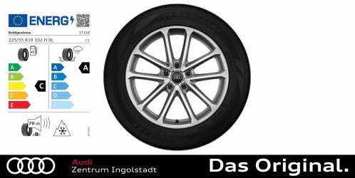 Original Audi A6 (C9) Avant/Limousine 18 Zoll Winterkomplettradsatz 5-Doppelspeichen Bridgestone Blizzak LM005 R0 225/55 R18 102H XL 8,0Jx18 ET 39 Original Audi A6 (C9) Avant/Limousine 18 Zoll Winterkomplettradsatz 5-Doppelspeichen Bridgestone Blizzak LM005 R0 225/55 R18 102H XL 8,0Jx18 ET 39