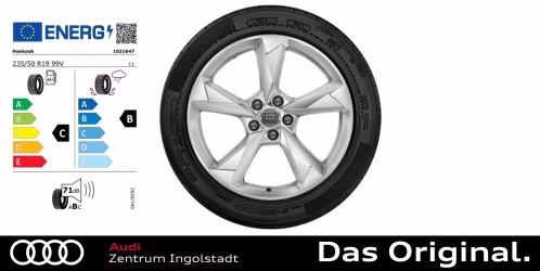 Original Audi Q3 / Q3 Sportback (F3) 19 Zoll Sommerkomplettradsatz im 5-Arm-Dynamik-Design, brillantsilber 7 J x 19, 235/50 R 19 99V Hankook Ventus S1 evo² SUV (K117A) AO Original Audi Q3 / Q3 Sportback (F3) 19 Zoll Sommerkomplettradsatz im 5-Arm-Dynamik-Design, brillantsilber 7 J x 19, 235/50 R 19 99V Hankook Ventus S1 evo² SUV (K117A) AO